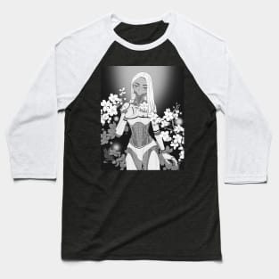 Cybergirl with Cherry Blossom Manga Art (Without Text) Baseball T-Shirt